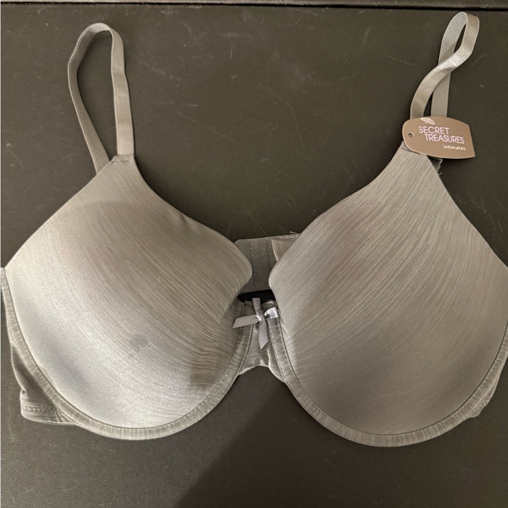 Secret Treasures Intimates NWT Women's Gray Slightly Padded Bra size 38DD